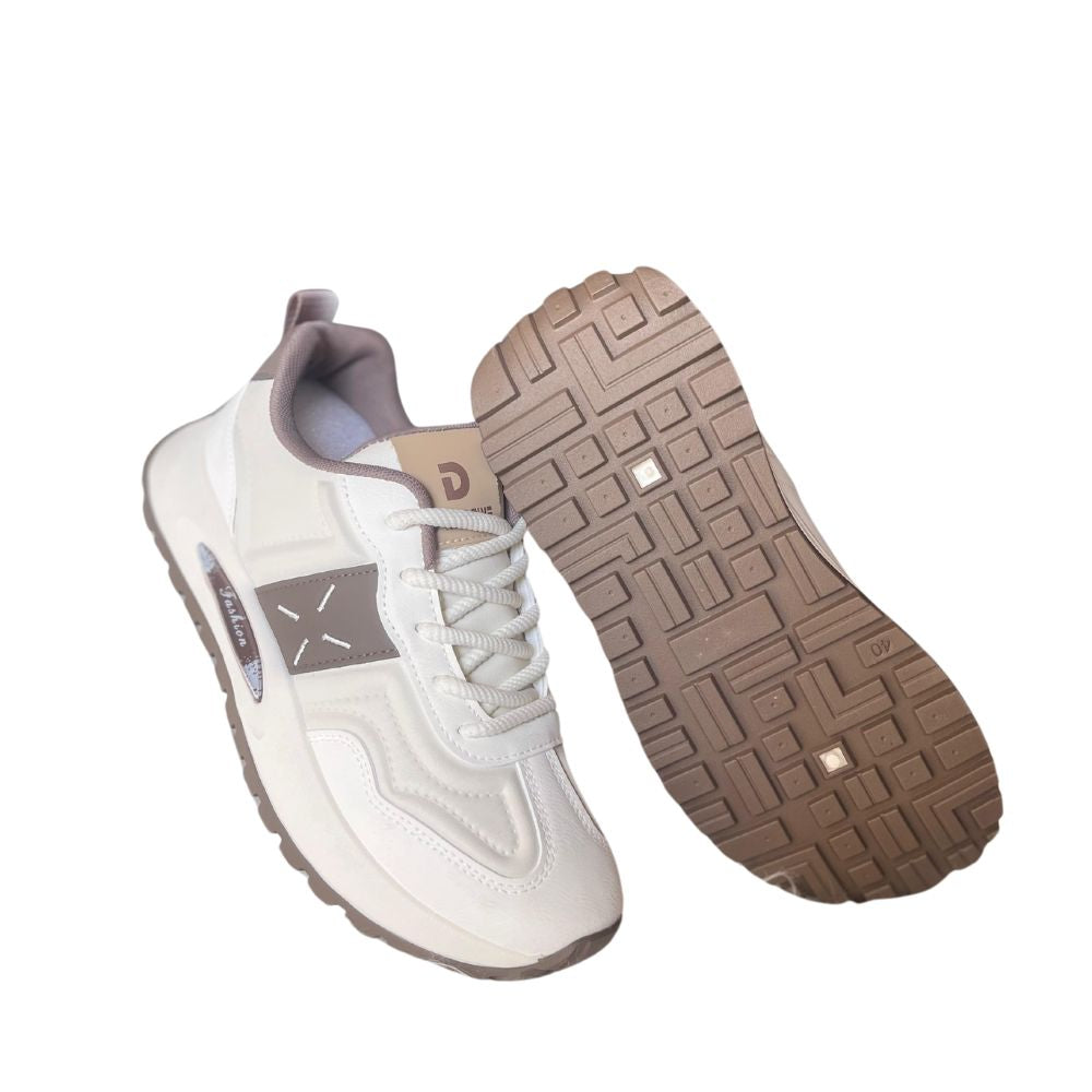 MSP-8017 White Brown - Shoes Hub Online