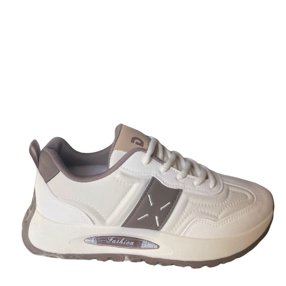 MSP-8017 White Brown - Shoes Hub Online